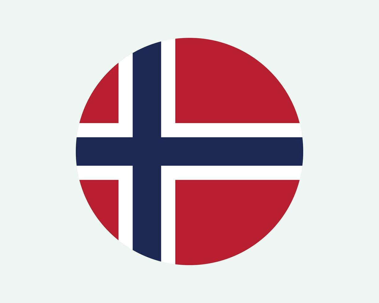 Norvegia il giro nazione bandiera. norvegese cerchio nazionale bandiera. regno di Norvegia circolare forma pulsante striscione. eps vettore illustrazione.