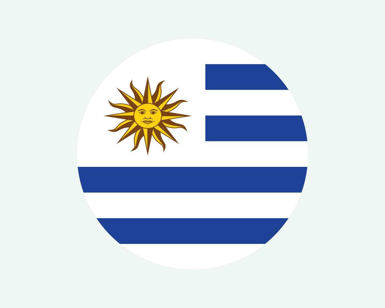 Uruguay il giro nazione bandiera. uruguaiano cerchio nazionale bandiera. orientale repubblica di Uruguay circolare forma pulsante striscione. eps vettore illustrazione.