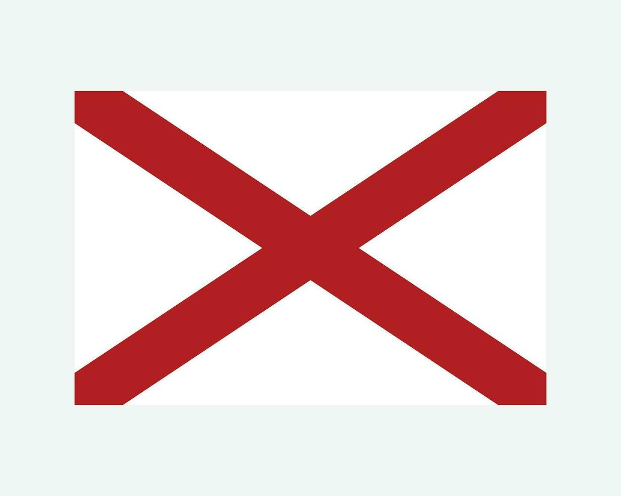 Alabama Stati Uniti d'America stato bandiera. bandiera di al, Stati Uniti d'America isolato su bianca sfondo. unito stati, America, americano, unito stati di America, noi stato. vettore illustrazione.