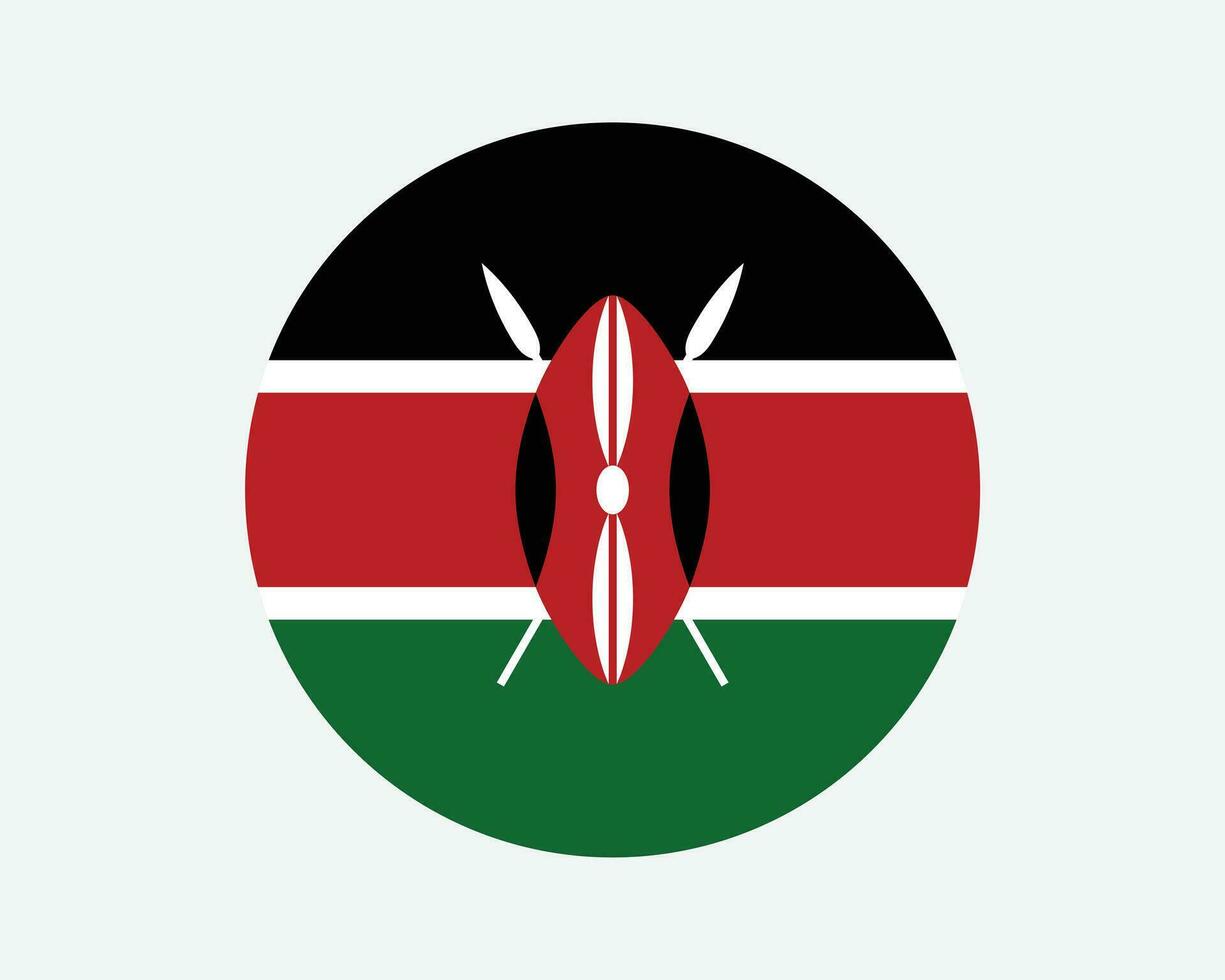 Kenia il giro nazione bandiera. keniano cerchio nazionale bandiera. repubblica di Kenia circolare forma pulsante striscione. eps vettore illustrazione.