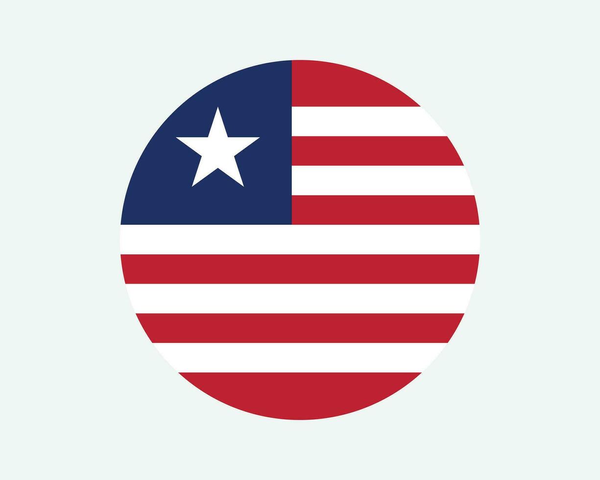 Liberia il giro nazione bandiera. liberiano cerchio nazionale bandiera. repubblica di Liberia circolare forma pulsante striscione. eps vettore illustrazione.