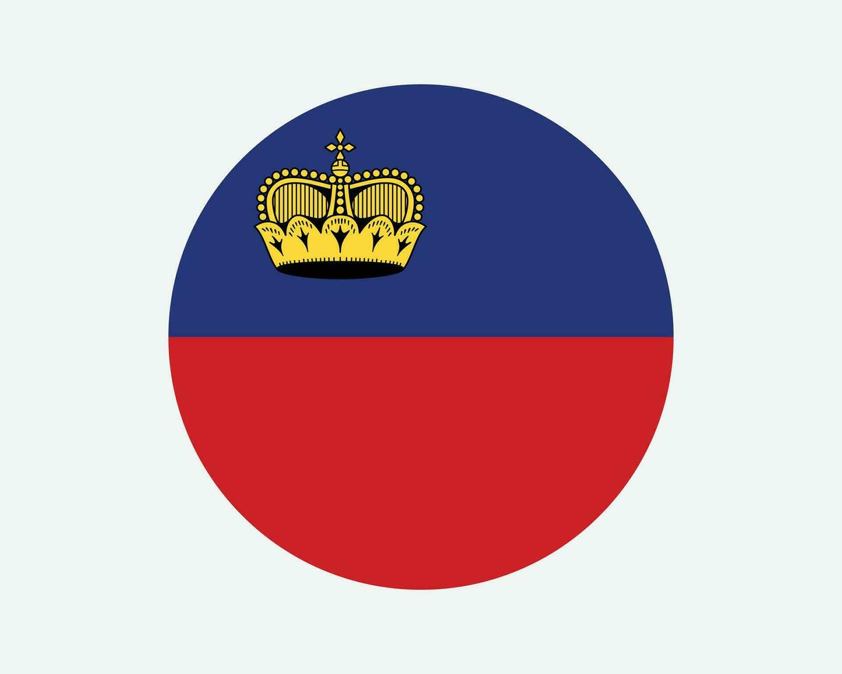 Liechtenstein il giro nazione bandiera. liechtensteiner cerchio nazionale bandiera. principato di Liechtenstein circolare forma pulsante striscione. eps vettore illustrazione.
