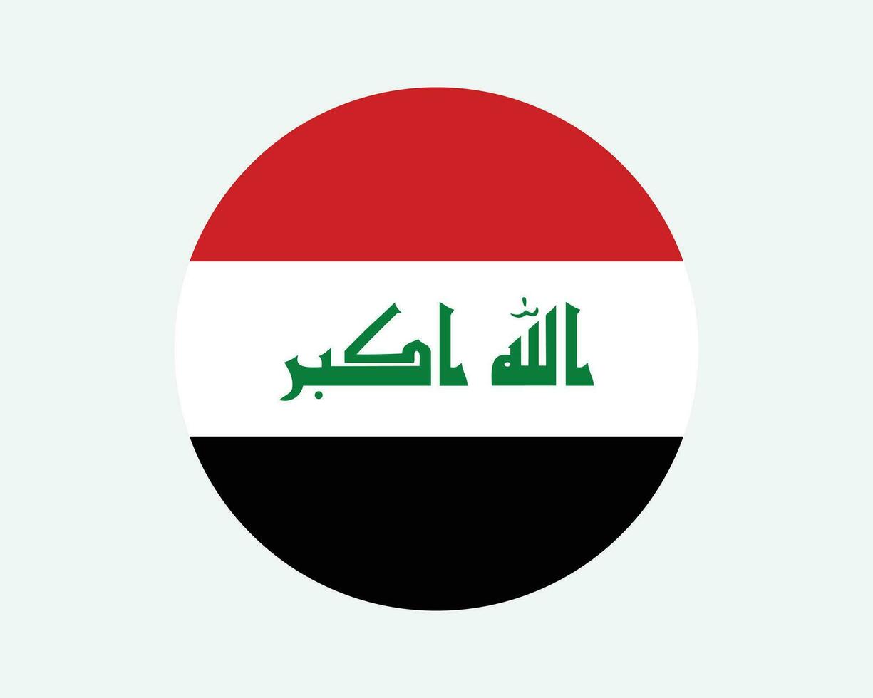 Iraq il giro nazione bandiera. iracheno cerchio nazionale bandiera. repubblica di Iraq circolare forma pulsante striscione. eps vettore illustrazione.