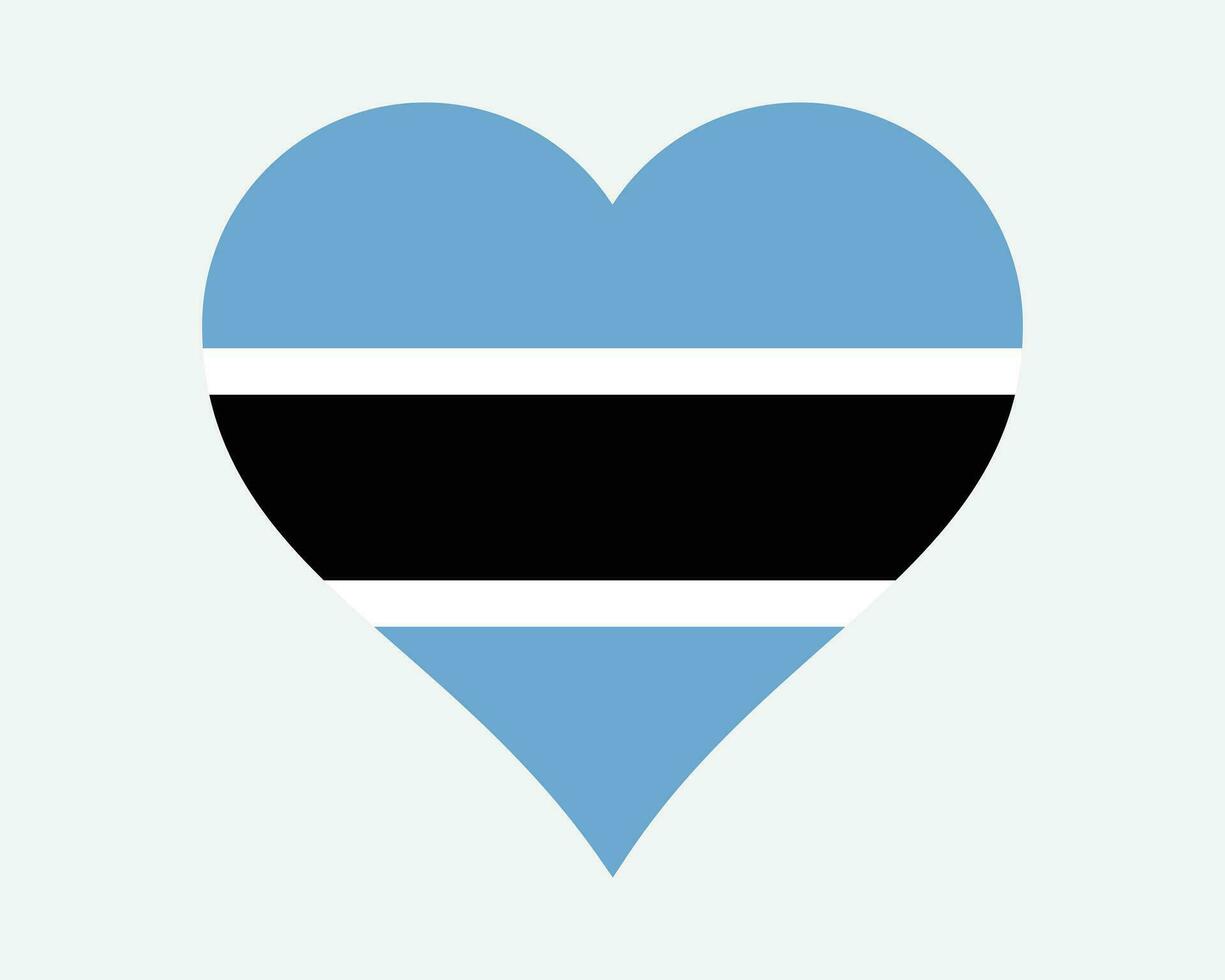 Botswana cuore bandiera. batswana motswana amore forma nazione nazione nazionale bandiera. repubblica di Botswana bandiera icona cartello simbolo. eps vettore illustrazione.