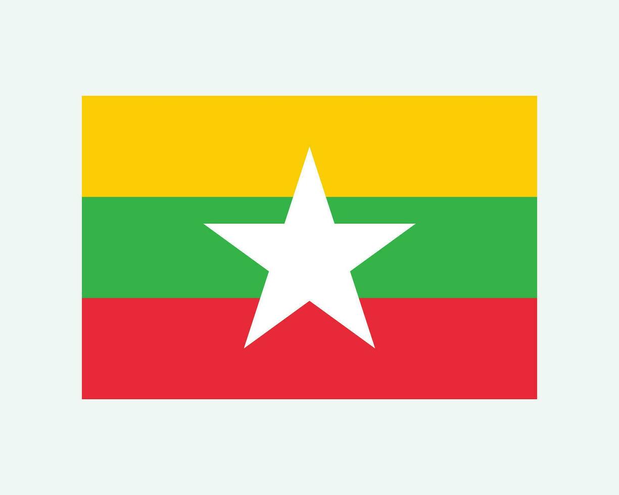 nazionale bandiera di Myanmar. birmania nazione bandiera. repubblica di il unione di Myanmar dettagliato striscione. eps vettore illustrazione tagliare file.