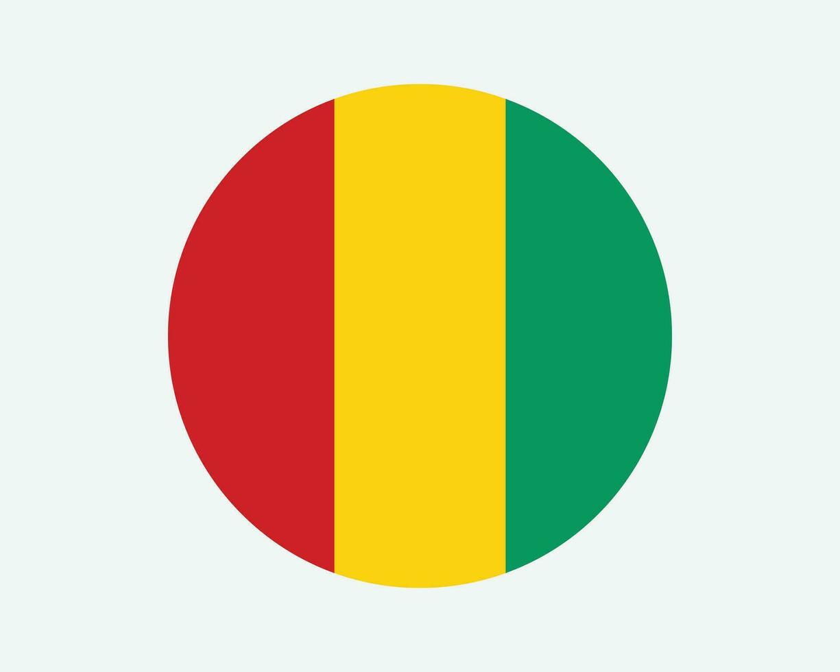 Guinea il giro nazione bandiera. guineano cerchio nazionale bandiera. repubblica di Guinea circolare forma pulsante striscione. eps vettore illustrazione.