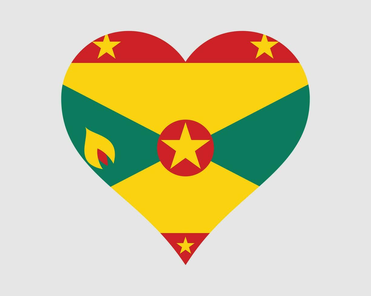 grenada cuore bandiera. granata amore forma nazione nazione nazionale bandiera. grenada bandiera icona cartello simbolo. eps vettore illustrazione.