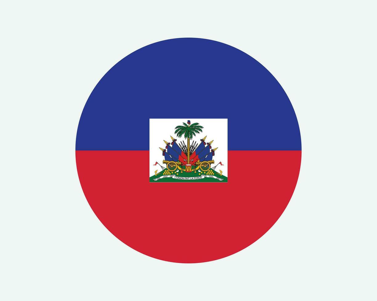 Haiti il giro nazione bandiera. haitiano cerchio nazionale bandiera. repubblica di Haiti circolare forma pulsante striscione. eps vettore illustrazione.