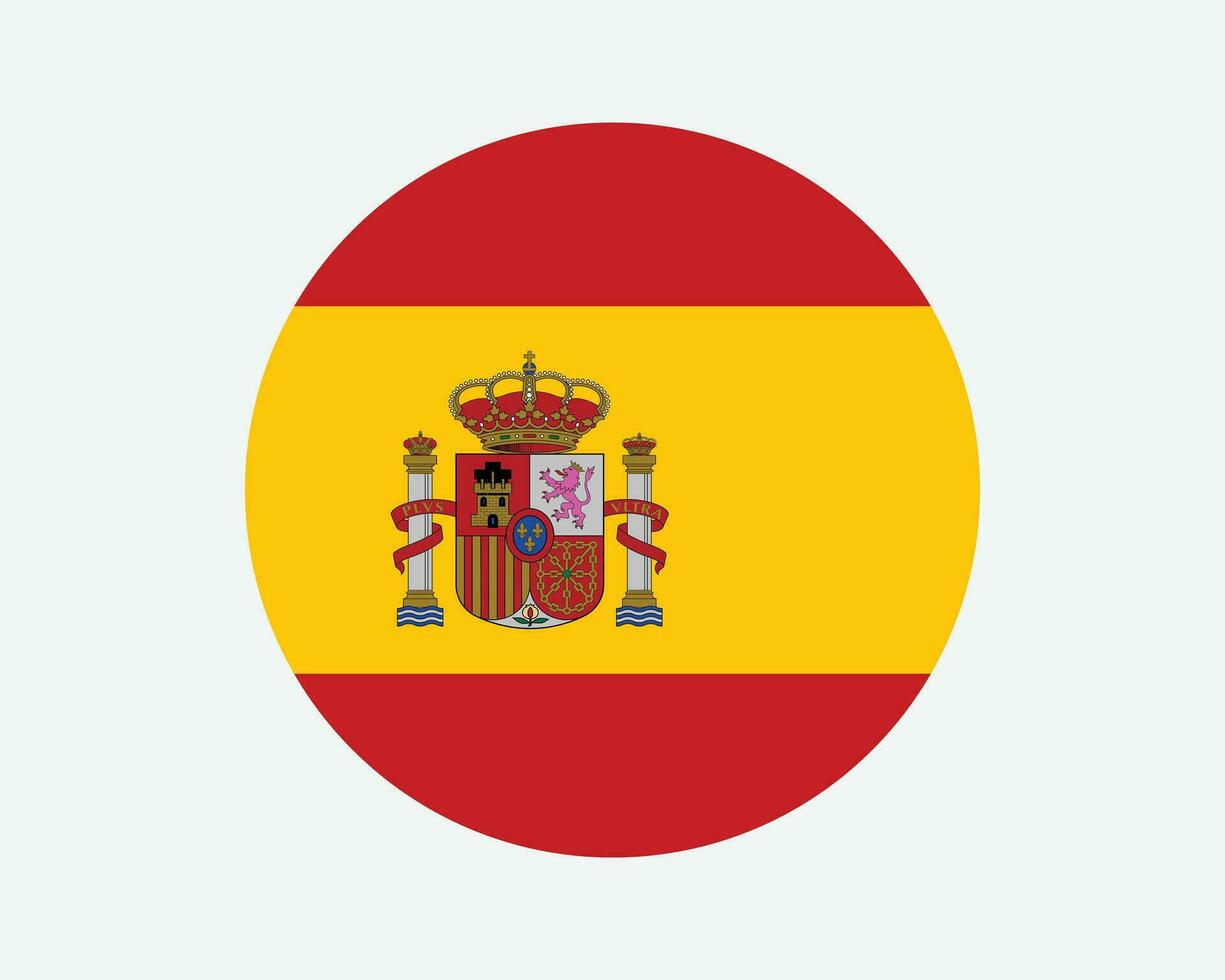 Spagna il giro nazione bandiera. spagnolo cerchio nazionale bandiera. regno di Spagna circolare forma pulsante striscione. eps vettore illustrazione.