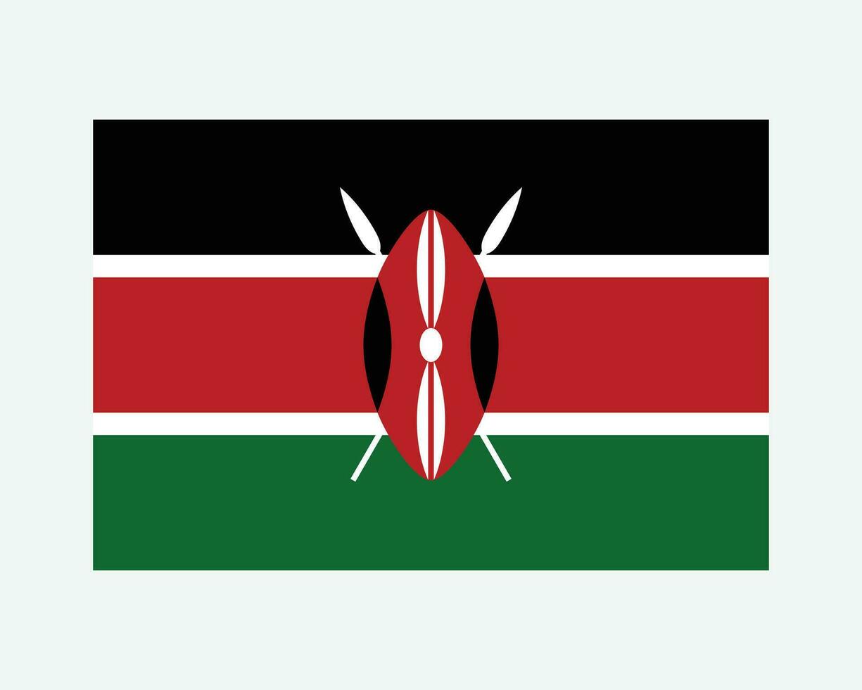 nazionale bandiera di kenya. keniano nazione bandiera. repubblica di Kenia dettagliato striscione. eps vettore illustrazione tagliare file.