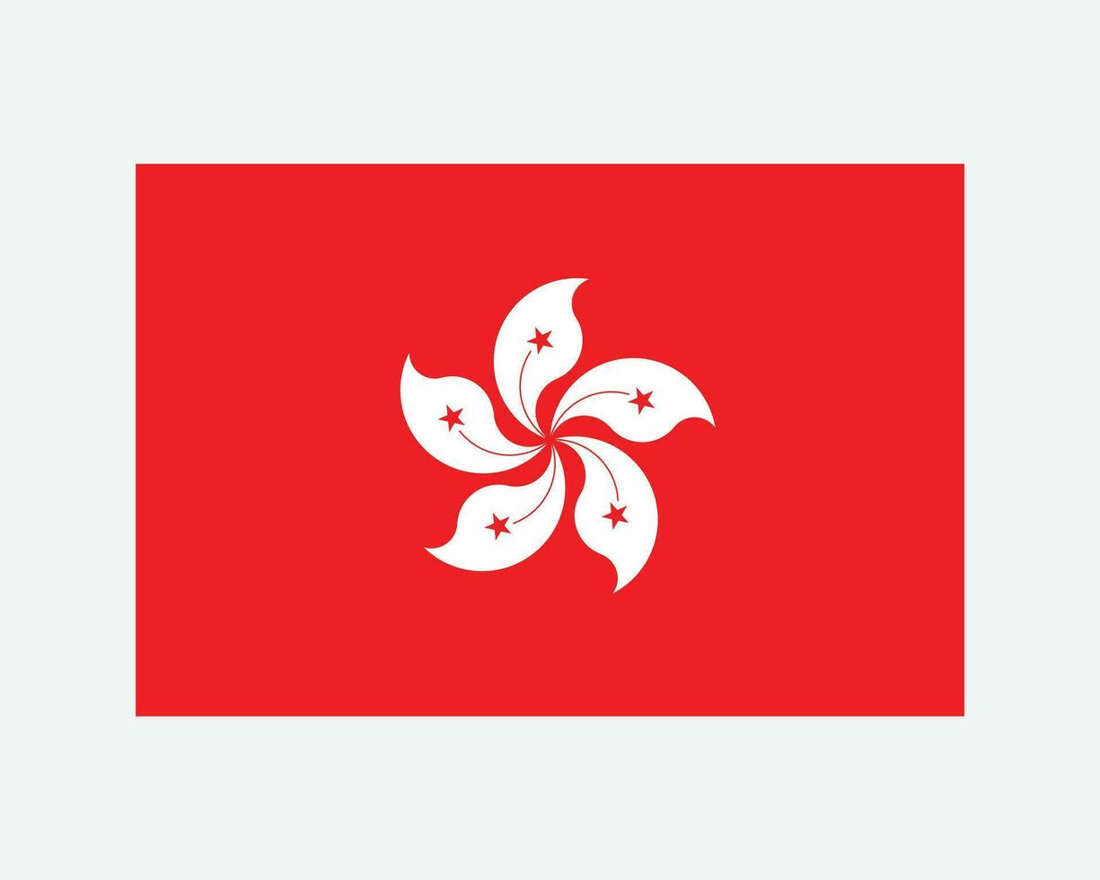 nazionale bandiera di hong kong. HK nazione bandiera. hong kong speciale amministrativo regione di il persone repubblica di Cina dettagliato striscione. eps vettore illustrazione tagliare file.