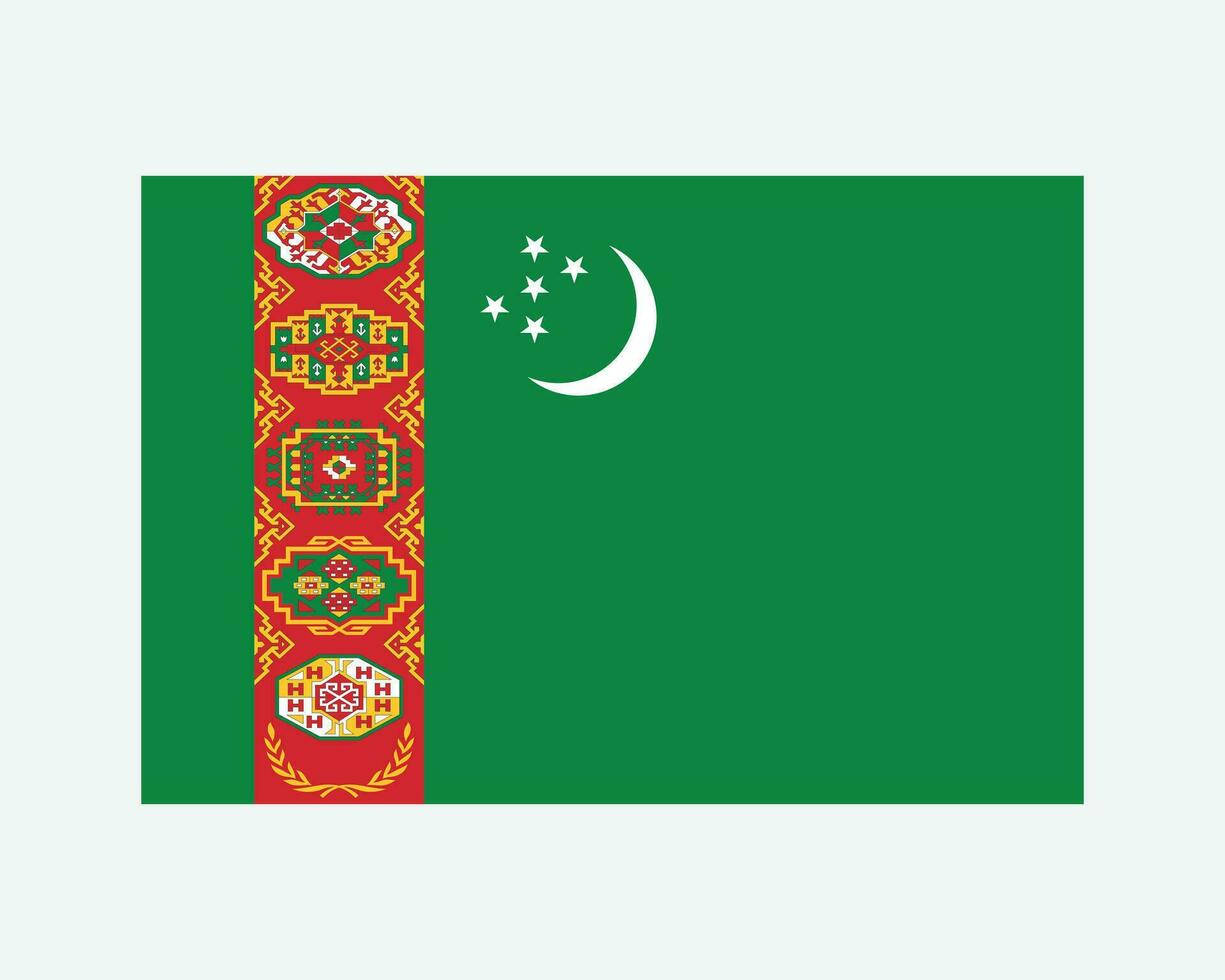 nazionale bandiera di turkmeno. turkmeni nazione bandiera. turkmeni turco dettagliato striscione. eps vettore illustrazione tagliare file.