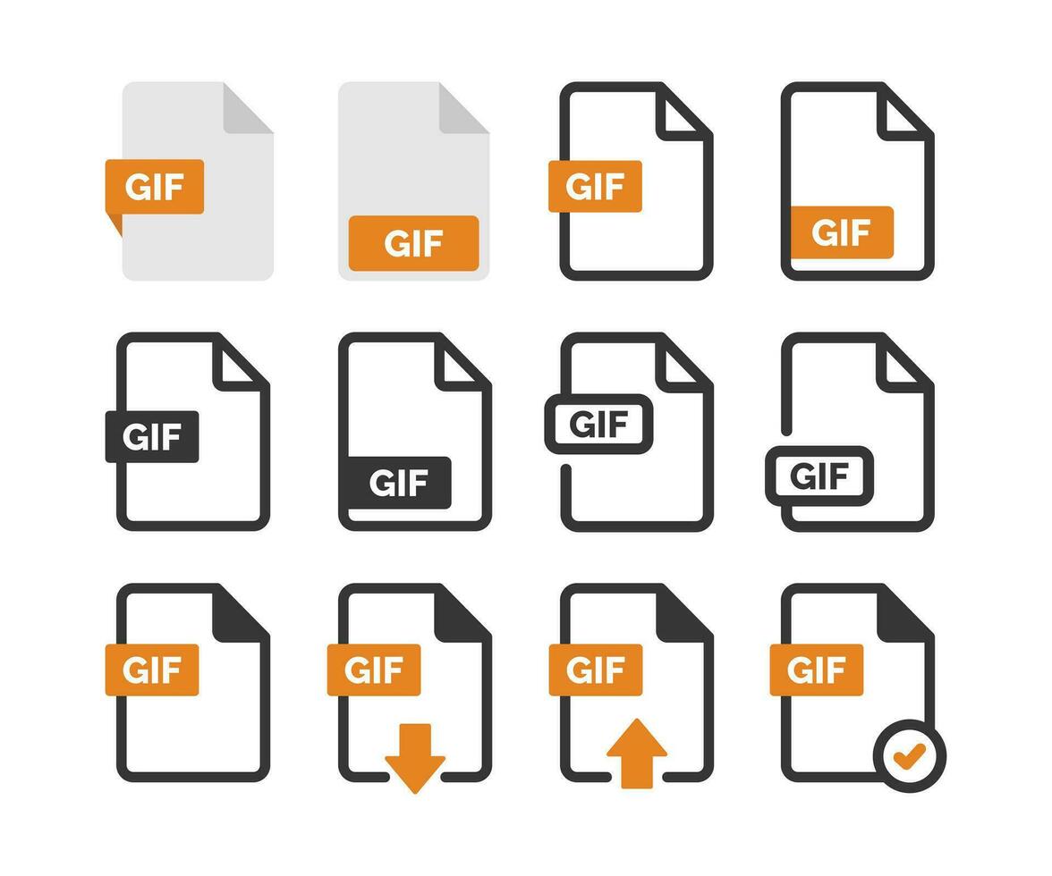 gif file icona isolato su bianca sfondo vettore