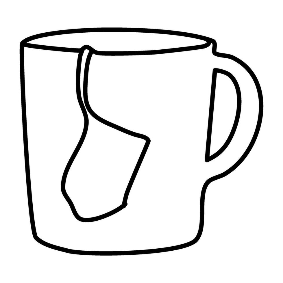 tazza di caffè tè linea arte caldo caldo vettore illustrazione