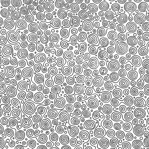 Abstract Circles Pattern For Coloring Book vettore