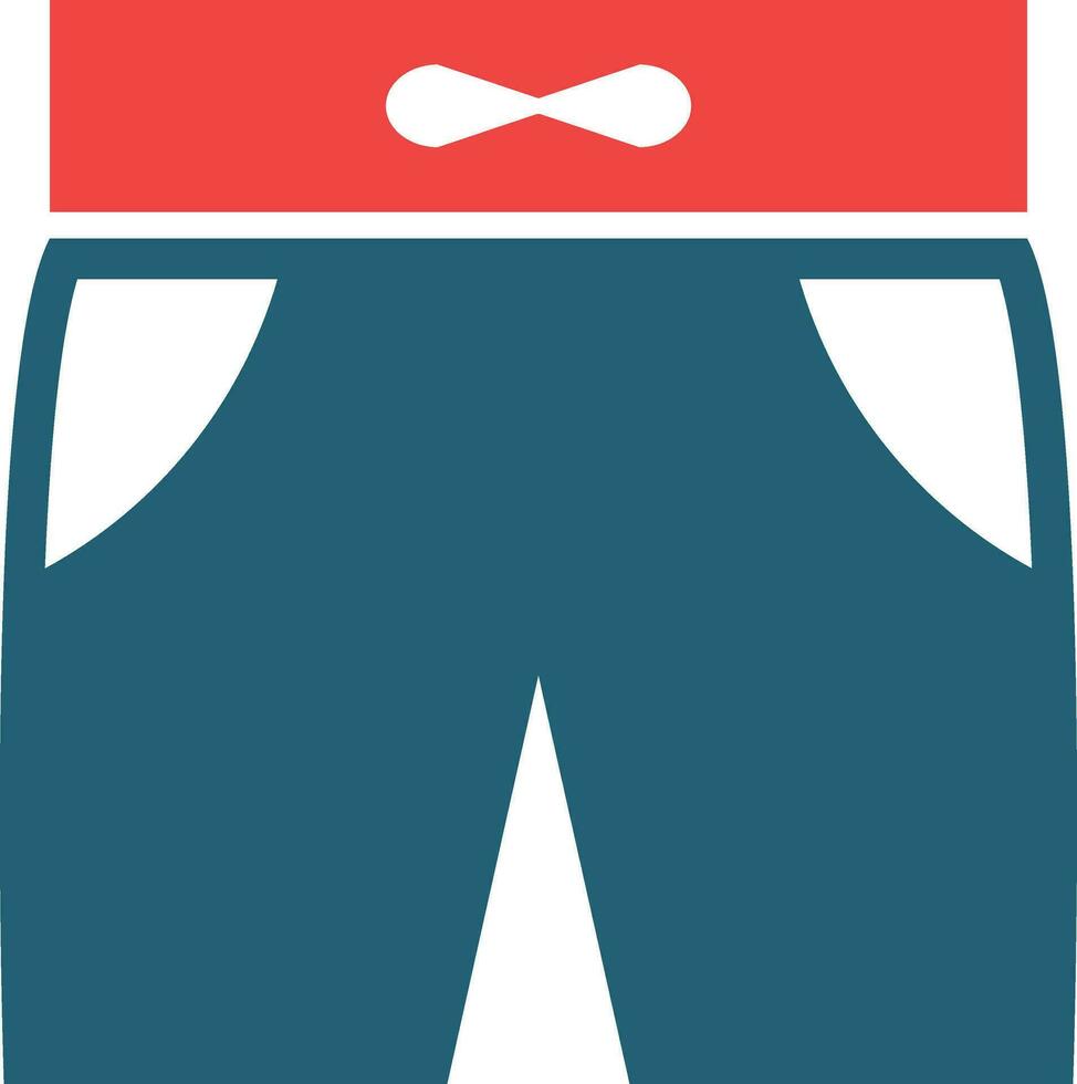 pantaloncini glifo Due colore icona per personale e commerciale uso. vettore