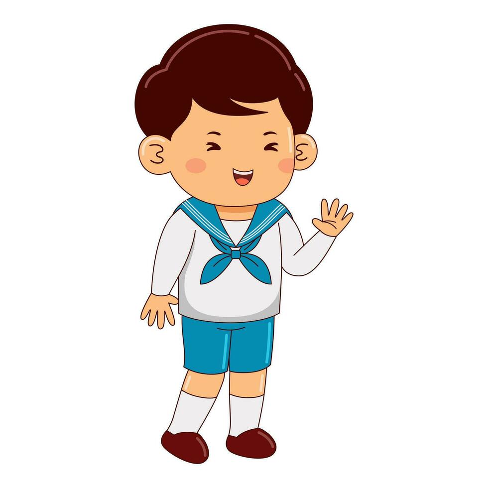 bambini indossare Giappone scuola uniforme vettore