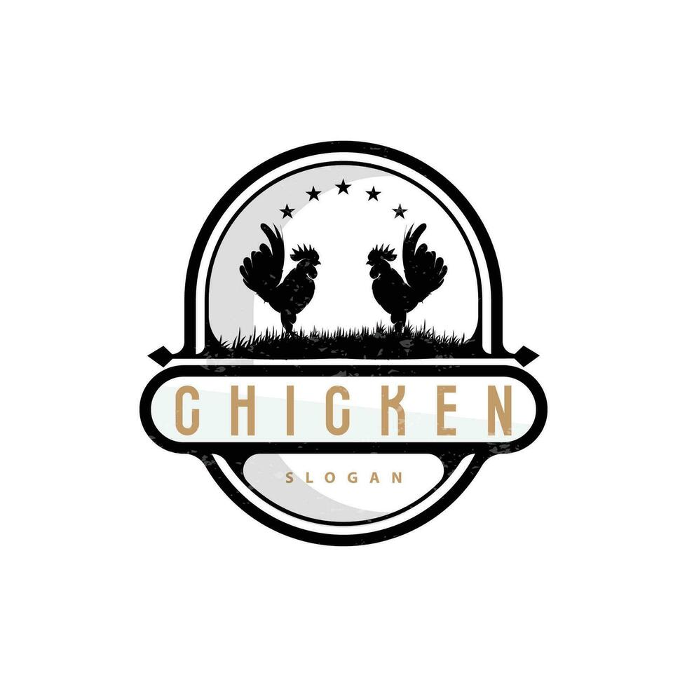 pollo logo, per arrosto pollo ristorante, azienda agricola vettore, semplice minimalista design per ristorante cibo attività commerciale vettore