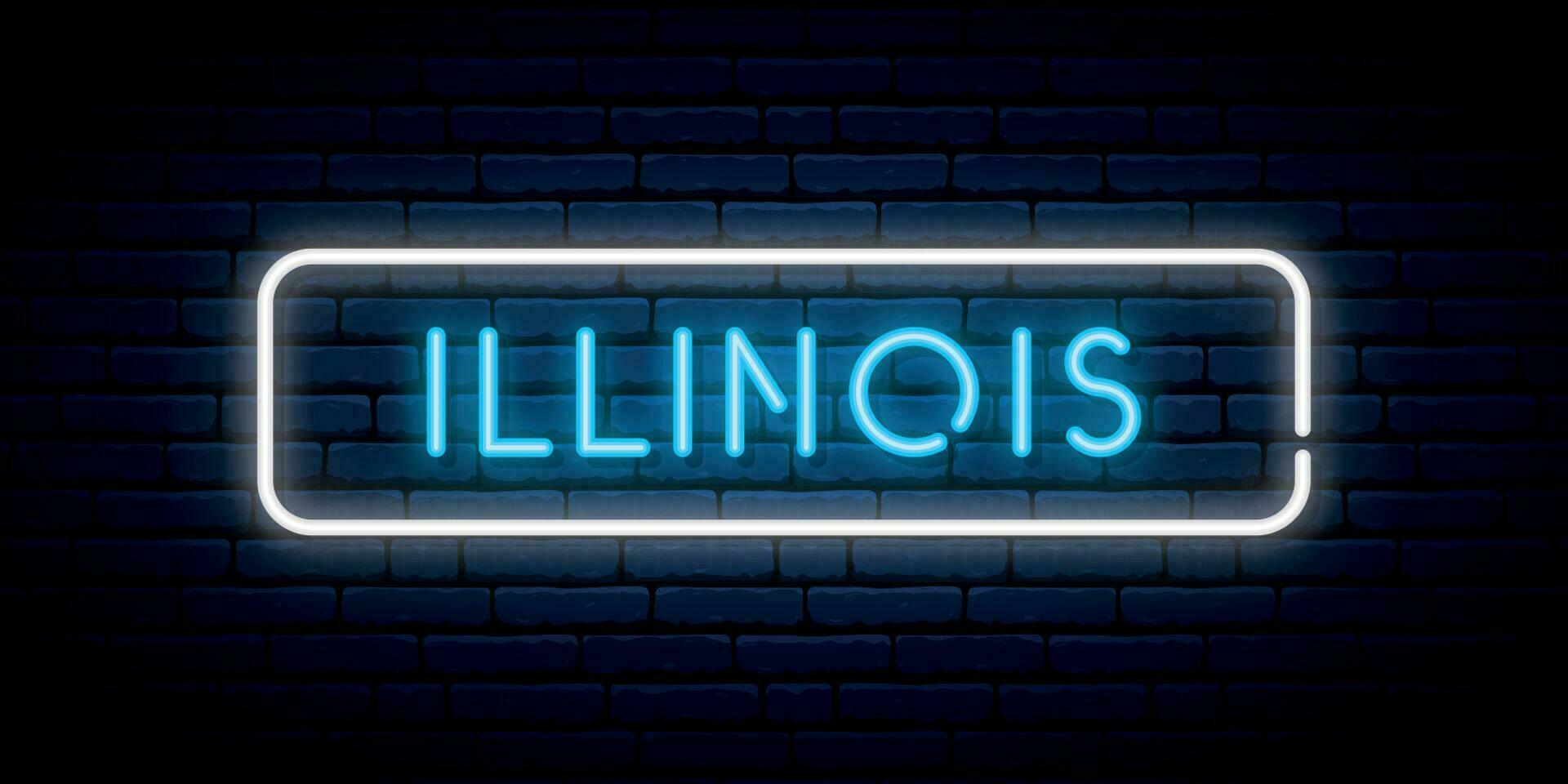 Illinois neon cartello. vettore