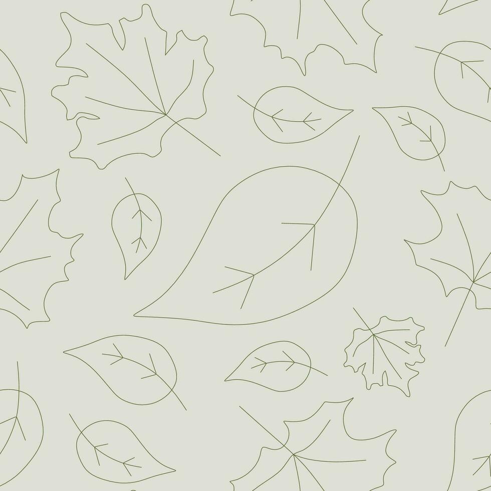 senza soluzione di continuità modello con le foglie. vettore fogliame isolato su sfondo. schema silhouette di foglia. infinito decorativo sfondo o modello per tessuto, tessile, autunno o primavera Festival, vacanza