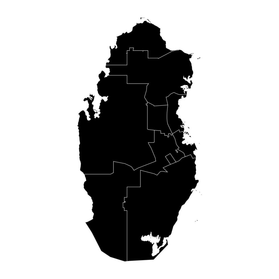 carta geografica di il amministrativo divisioni di il nazione di Qatar. vettore illustrazione.