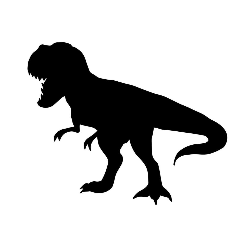 vettore nero tyrannosaur rex dinosauro silhouette