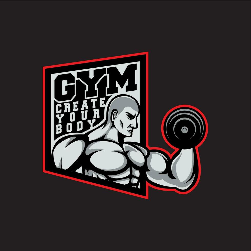 fitness e bodybuilding logo design ispirazione vettore