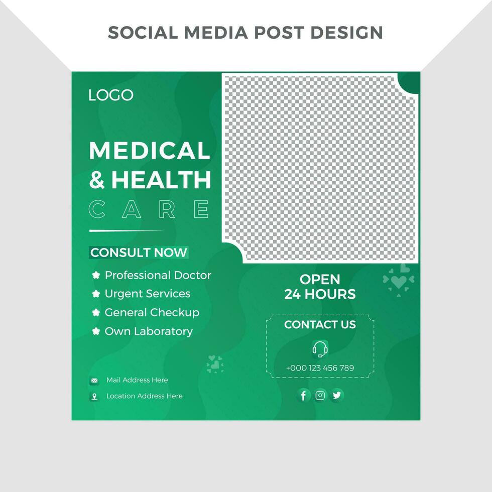 gratuito vettore sociale media inviare design per medico pubblicità potenziamento scopo