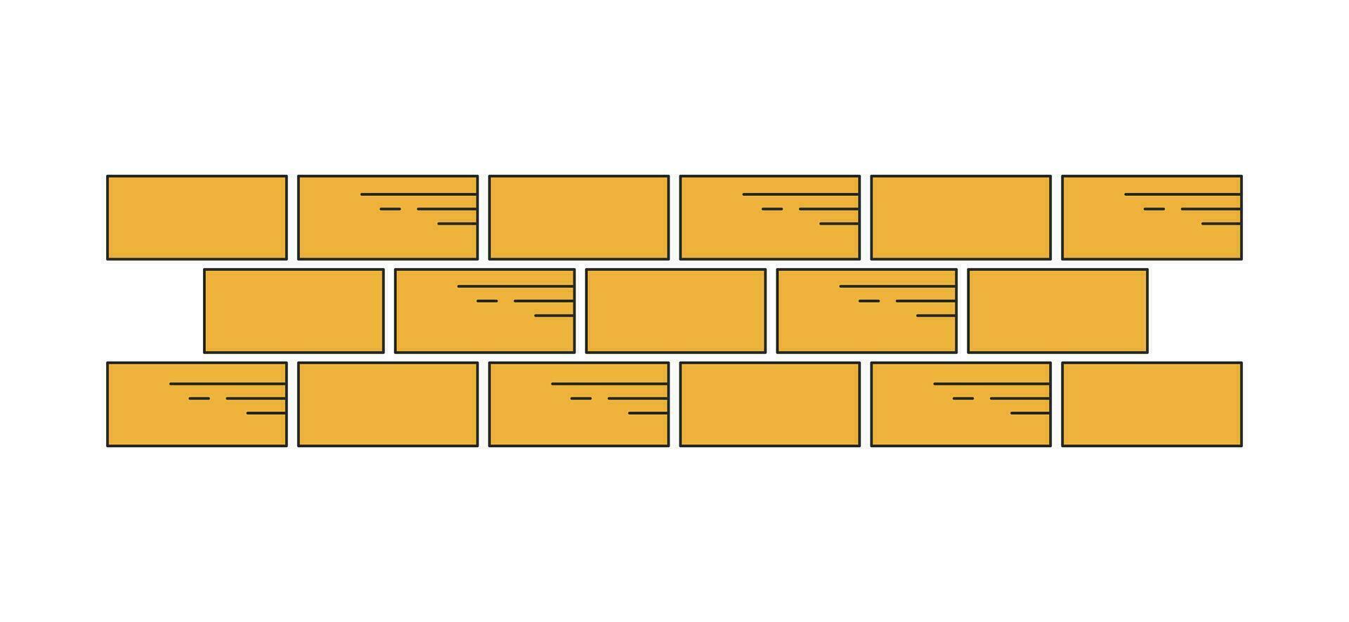 muratura piatto linea colore isolato vettore oggetto. muro di mattoni, pietra parete. mattoni strutturato Materiale. modificabile clip arte Immagine su bianca sfondo. semplice schema cartone animato individuare illustrazione per ragnatela design