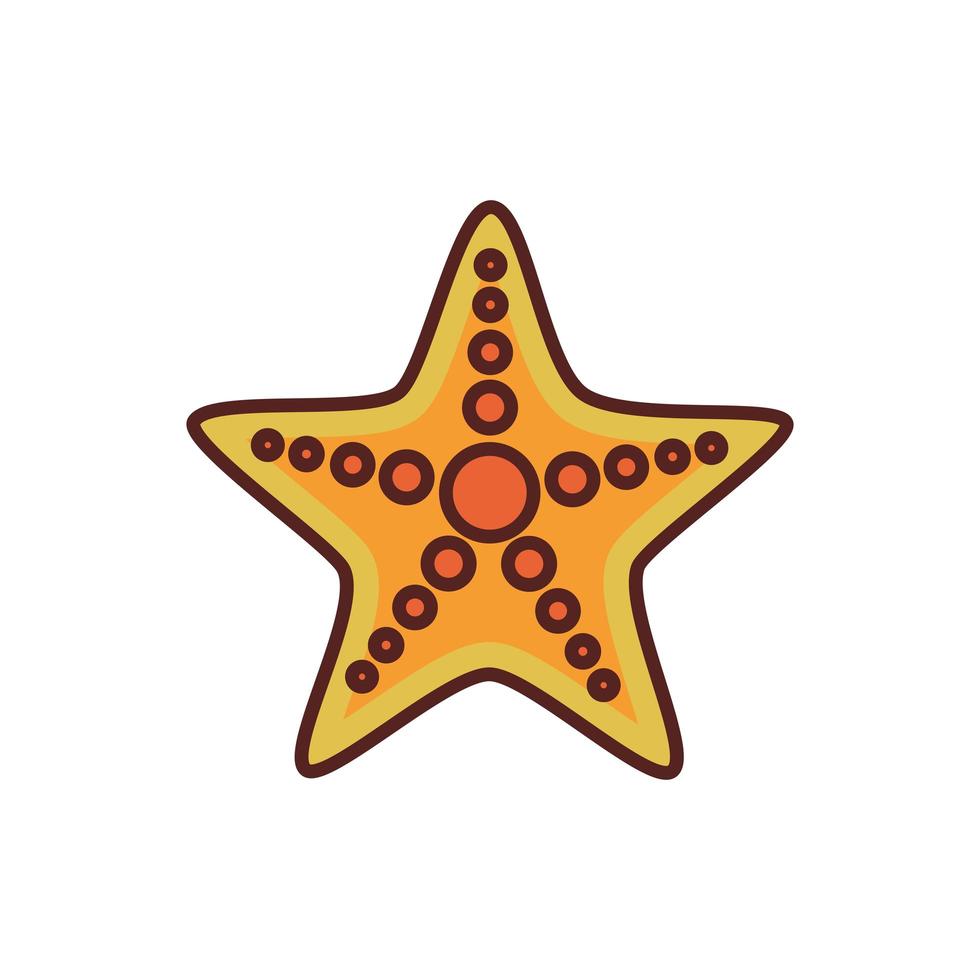 icona di stile del colore della linea degli animali marini delle stelle marine vettore