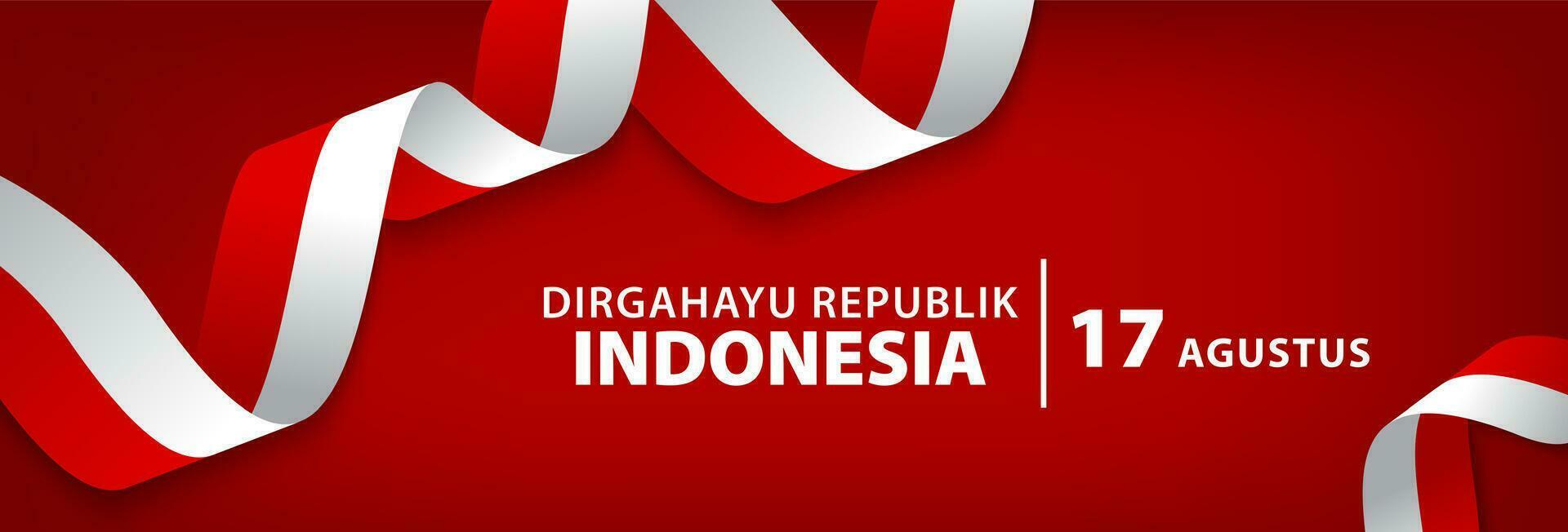 contento Indonesia indipendenza giorno sfondo bandiera design. vettore illustrazione