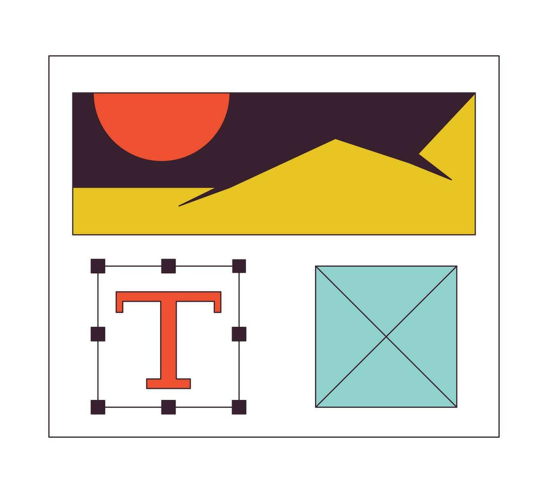 grafico progettista Software piatto linea colore isolato vettore oggetto. Inserisci testo, colore tavolozza. modificabile clip arte Immagine su bianca sfondo. semplice schema cartone animato individuare illustrazione per ragnatela design