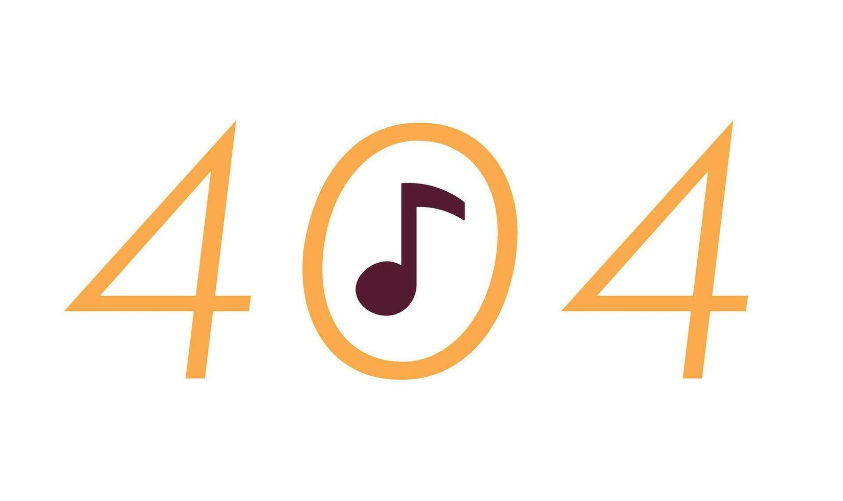 musicale Nota errore 404 veloce Messaggio. creare musica. vuoto stato ui design. pagina non trovato apparire cartone animato Immagine. vettore piatto illustrazione concetto su bianca sfondo