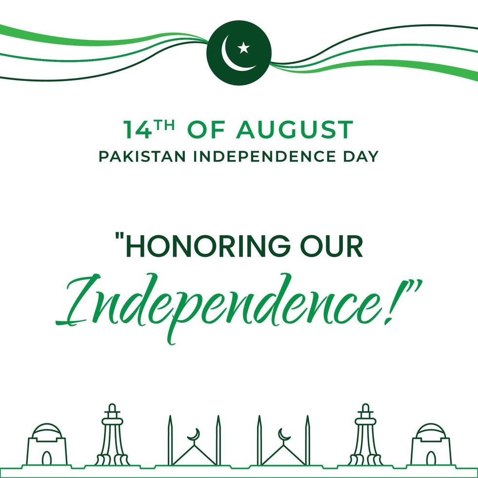 Pakistan indipendenza giorno inviare con design vettore