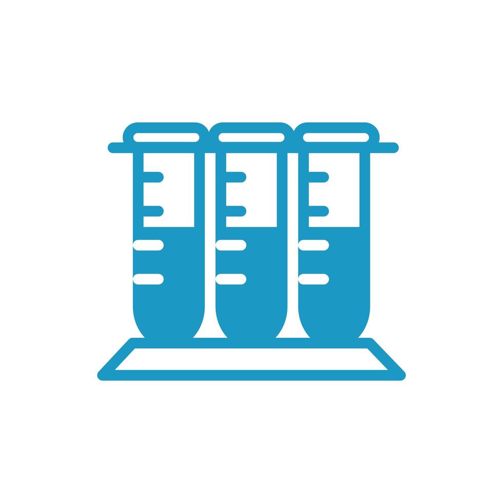 provette mediche icona stile linea di laboratorio vettore