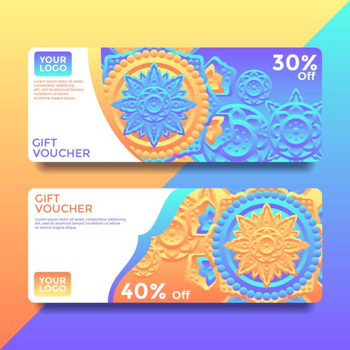 Mandala Gift Card Voucher Templates Vector