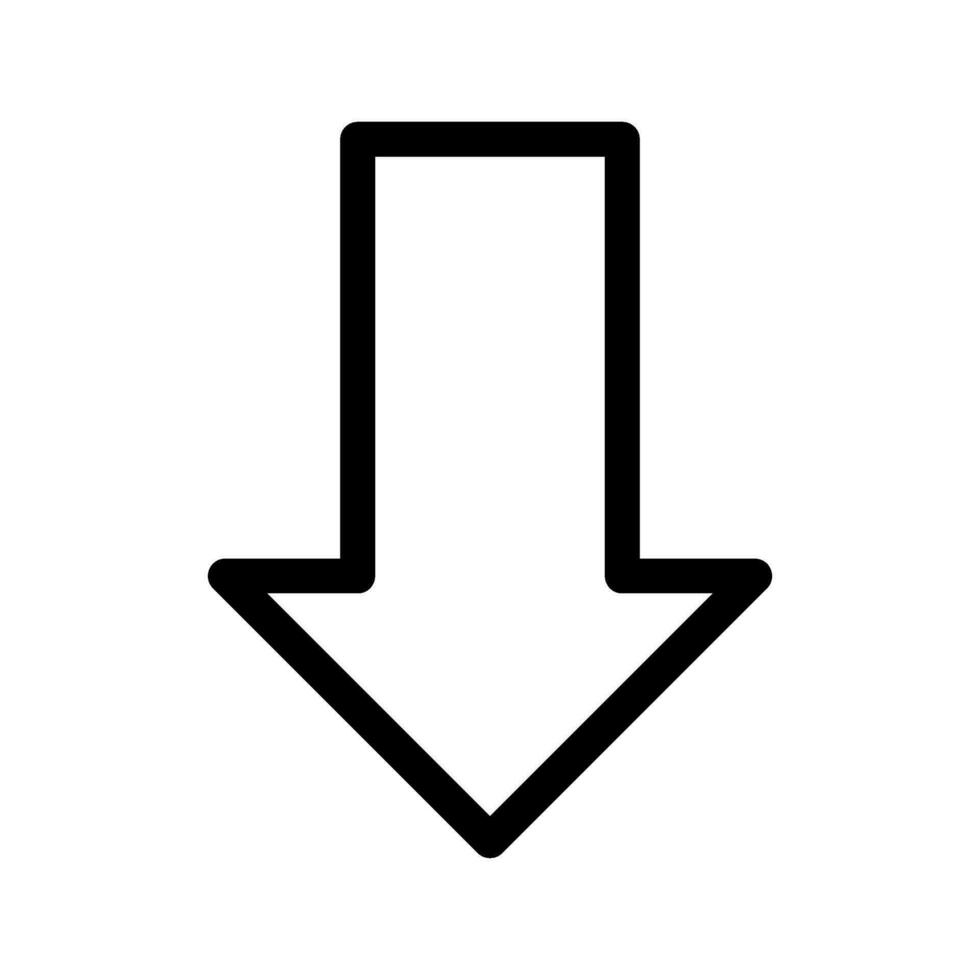 giù freccia icona vettore simbolo design illustrazione