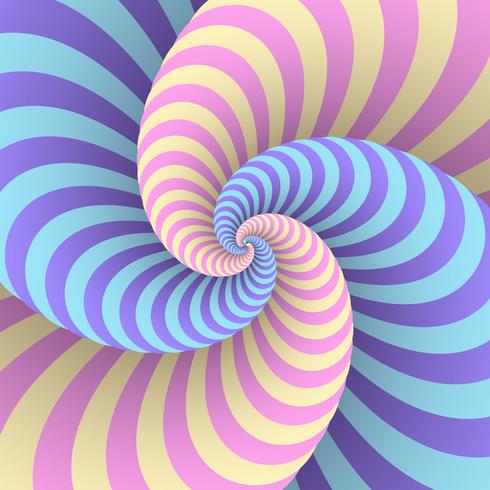 Pastel Swirl Circular Movement Illusion Background vettore