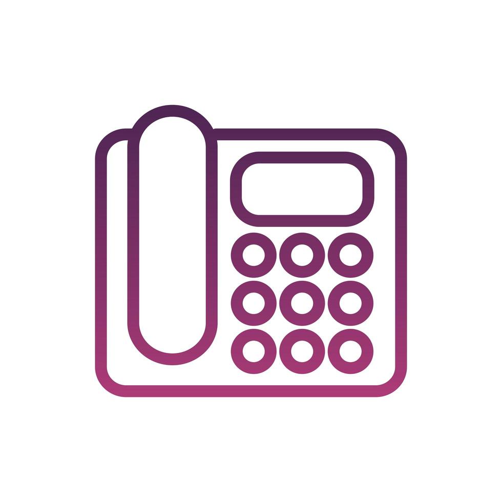 icona dello stile della linea del dispositivo di comunicazione telefonica vettore