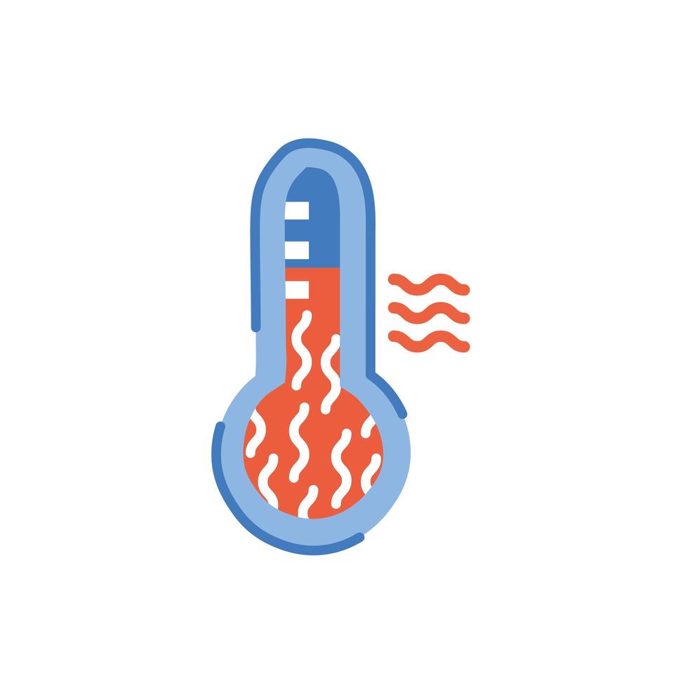 sole con termometro meteo simbolo isolato icona vettore