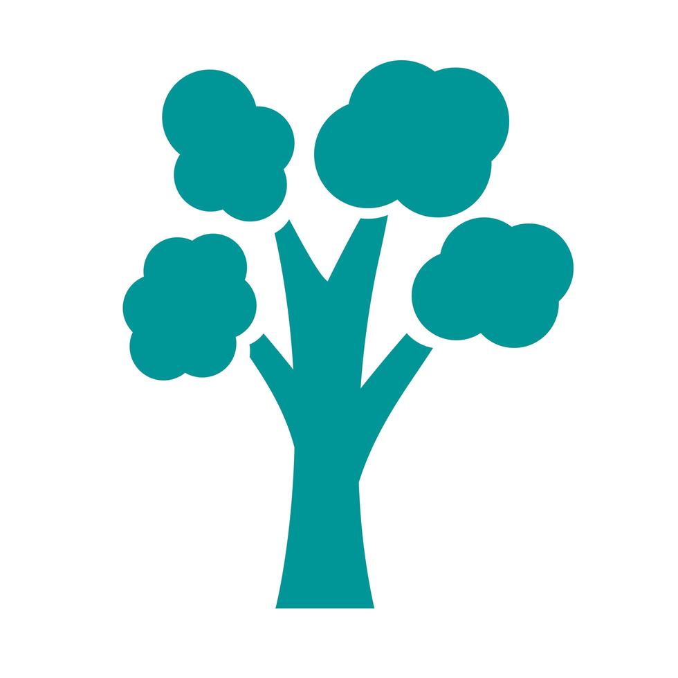 icona di stile della siluetta della foresta della pianta dell'albero vettore