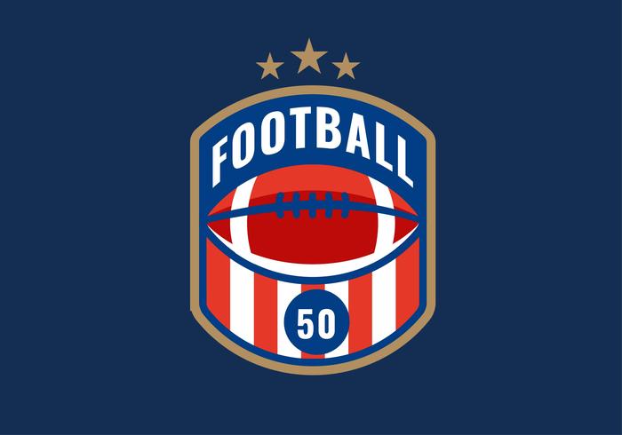 American Football Emblem  Red Stripe Vector