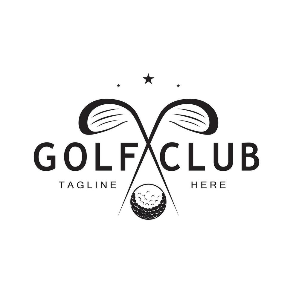 golf palla logo, golf design bastone logo, logo per professionale golf squadra, golf club, torneo, golf memorizzare attività commerciale, golf corso, evento vettore