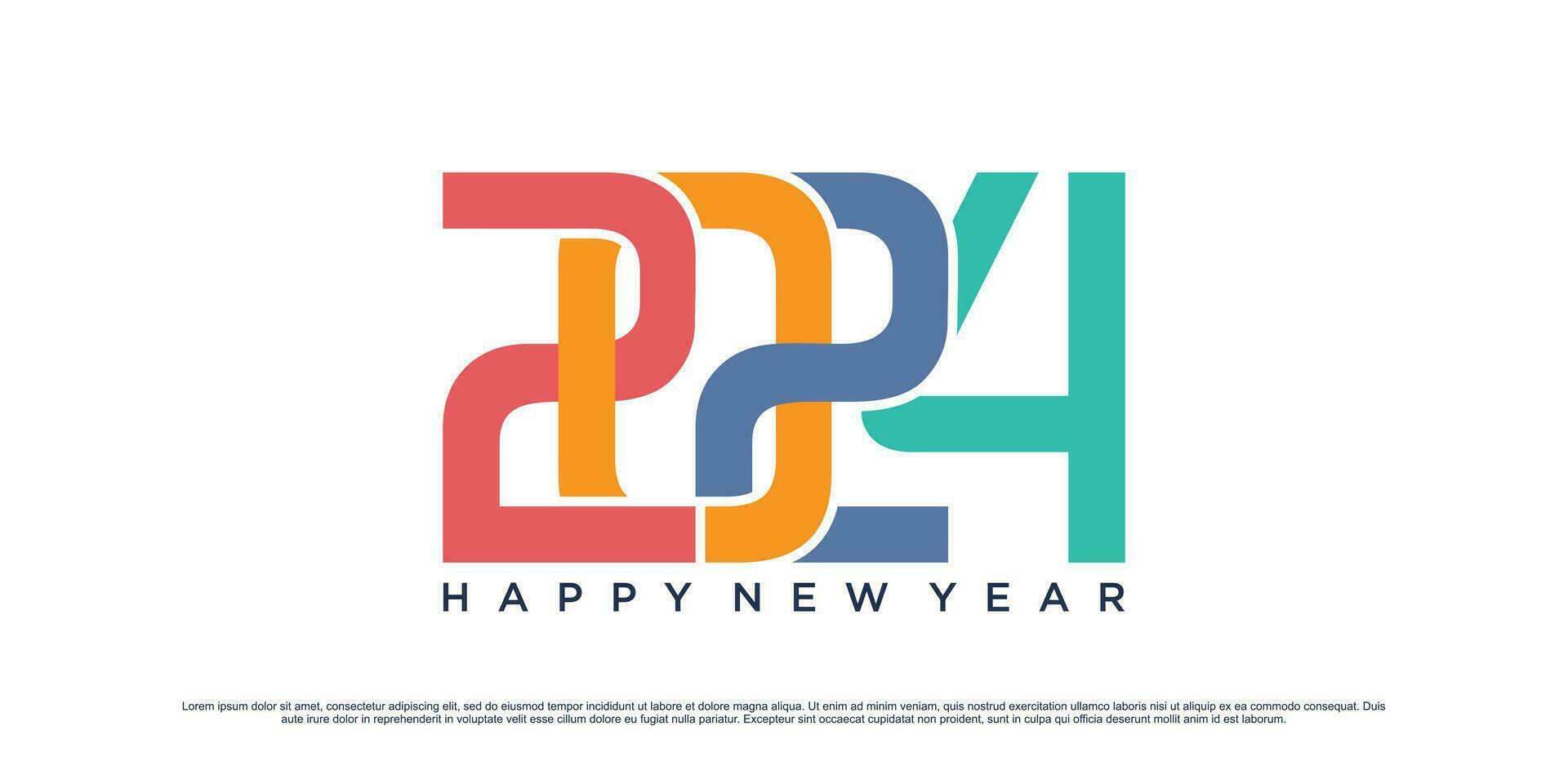 2024 contento nuovo anno logo vettore design con moderno idea