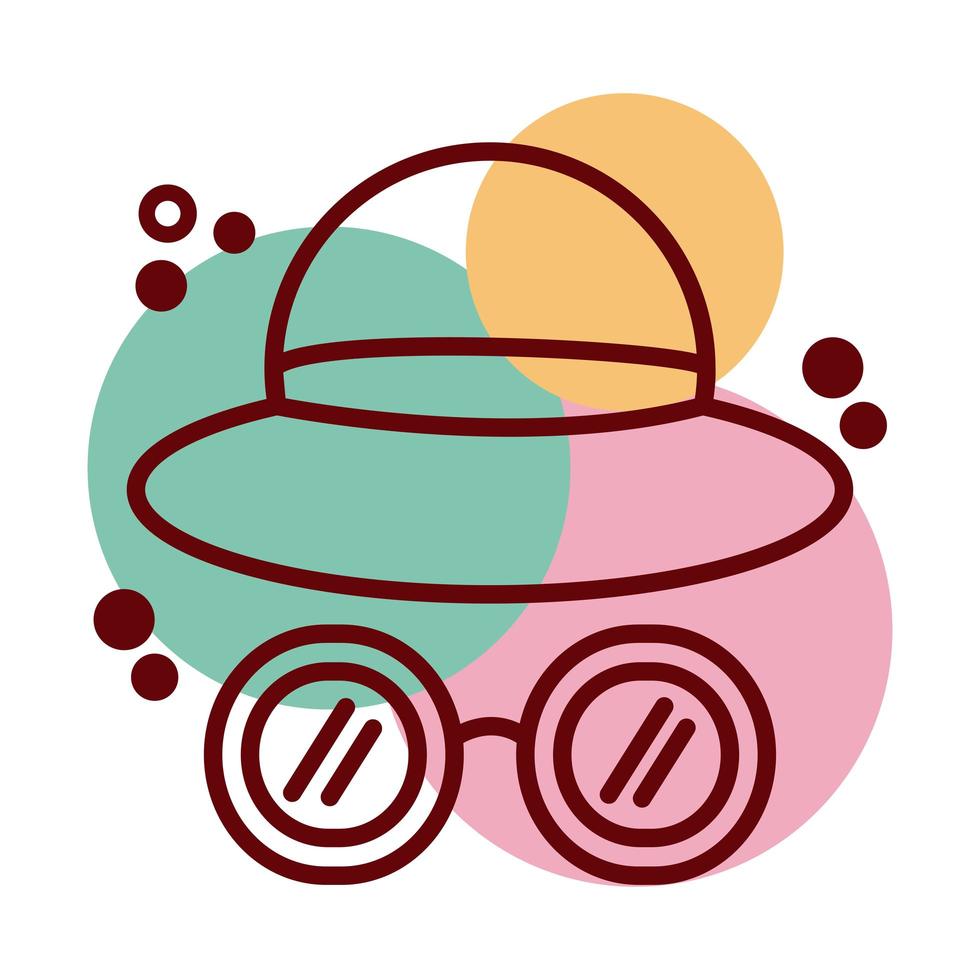 linea di cappelli estivi femminili e icona di stile a colori vettore