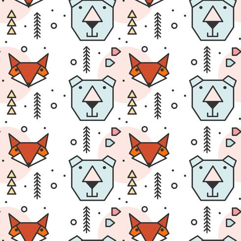 Geometric Shape Animals Pattern vettore