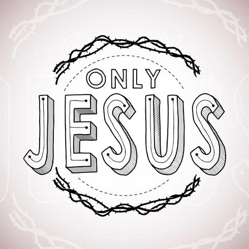 Only Jesus Hand Lettering vettore