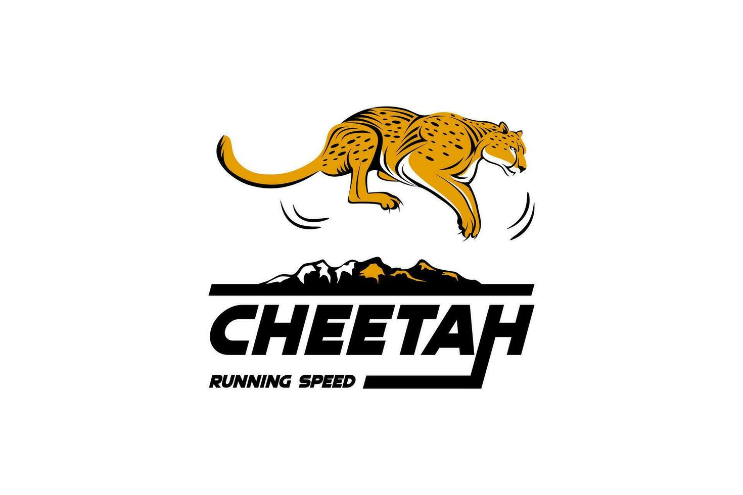 salto in esecuzione veloce ghepardo logo vettore illustrazione design