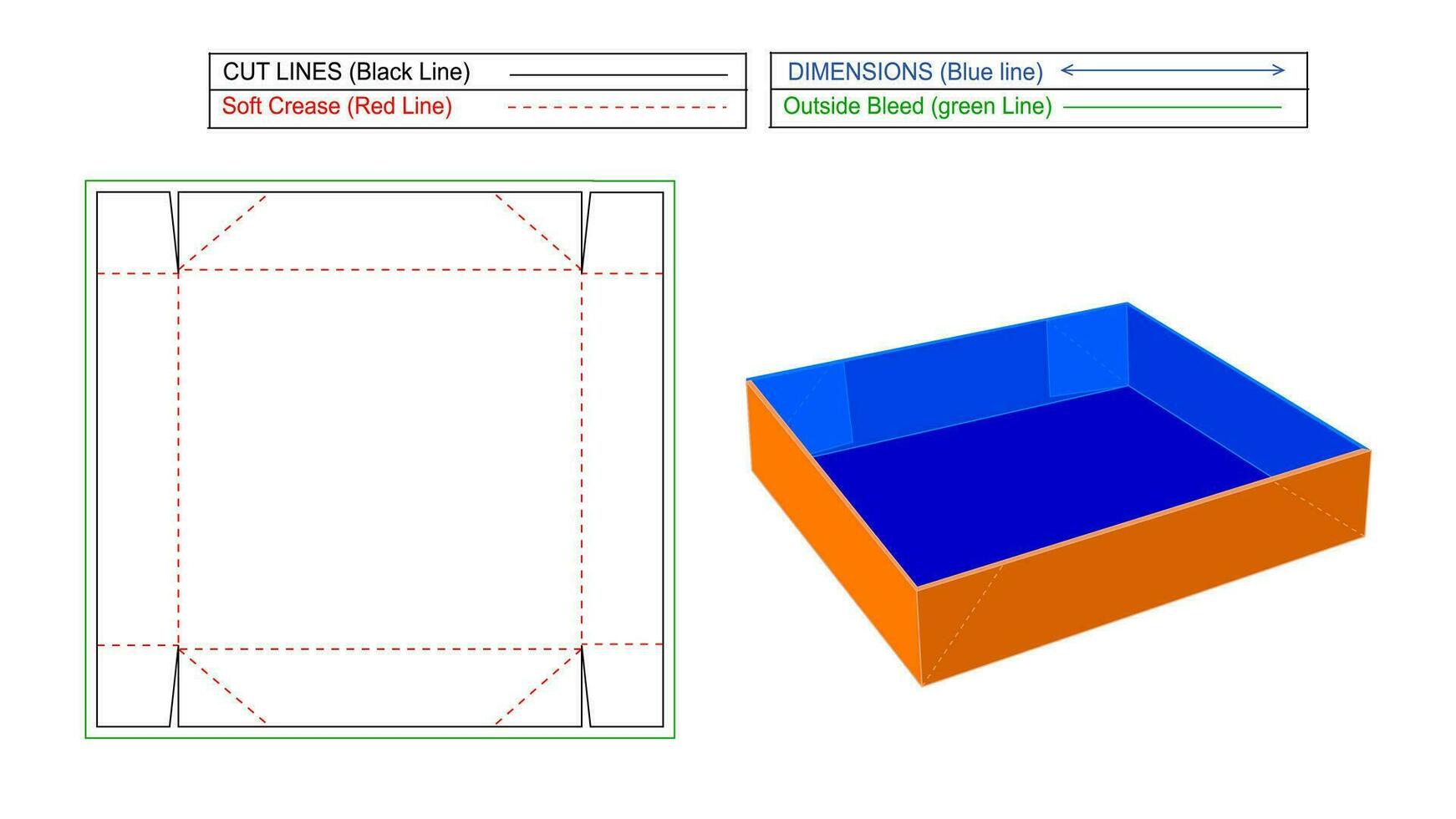 collepssbl o pieghevole facilmente ridimensionabile e modificabile scatola, ondulato spedizione scatola e Dieline tamplate e 3d rendere vettore