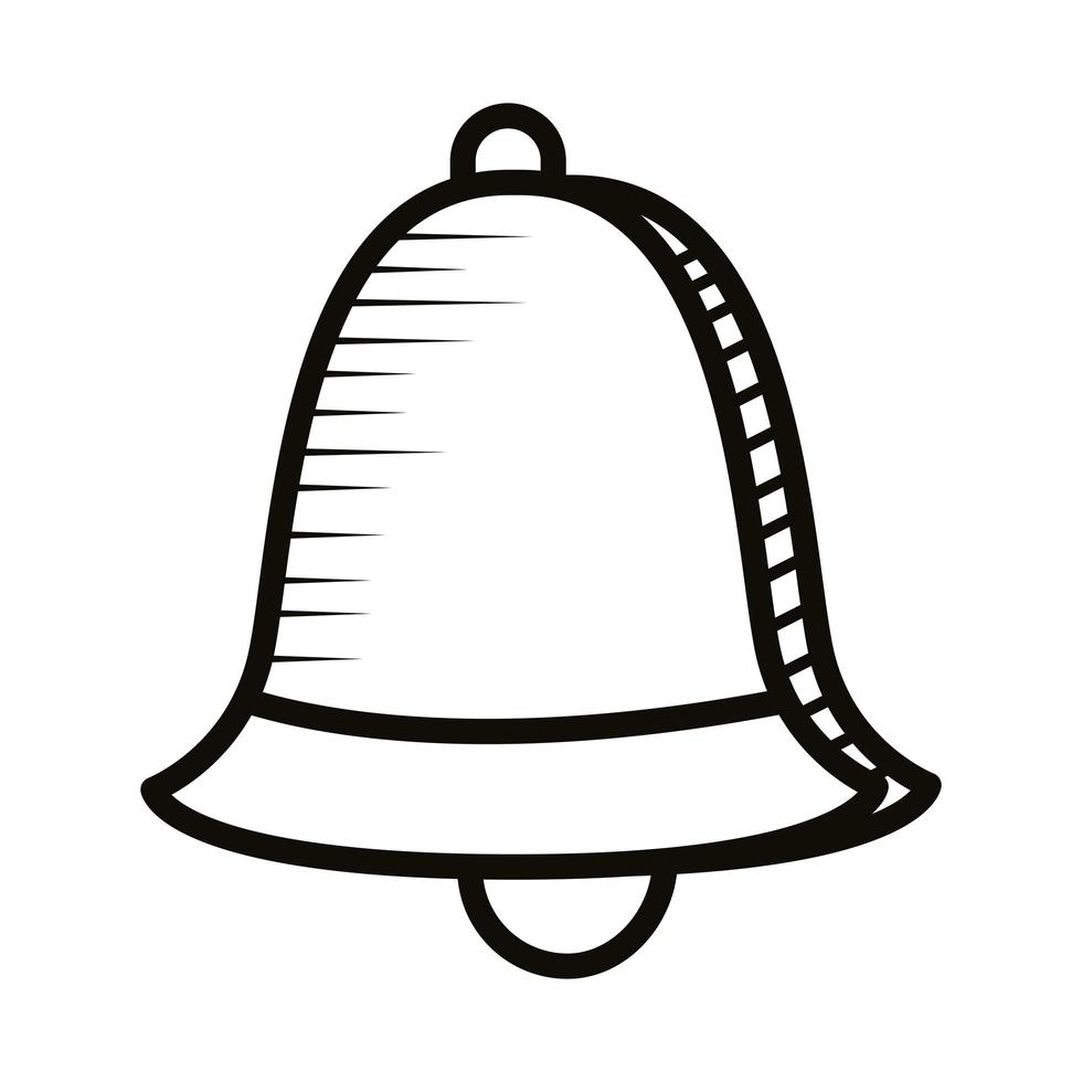 icona di stile della linea di doodle del suono della campana vettore